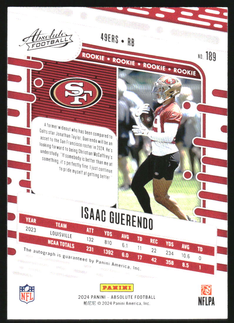2024 Absolute Signatures Spectrum #189 Isaac Guerendo
