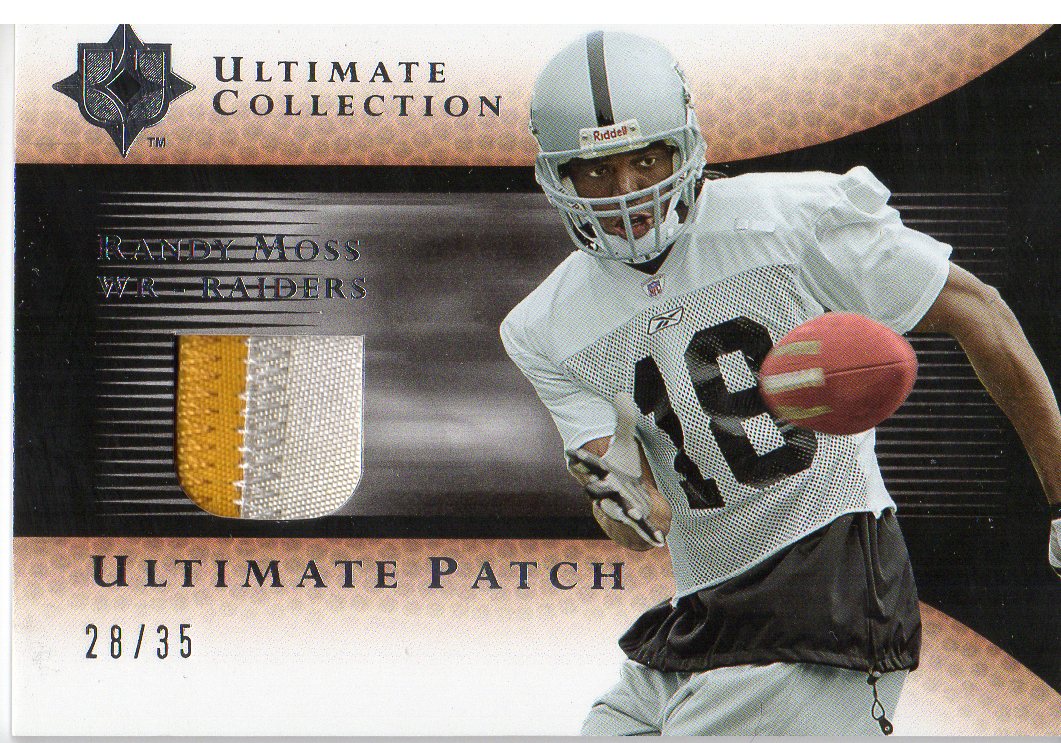 2005 Ultimate Collection Game Jersey Patches Gold #GJPRM Randy Moss