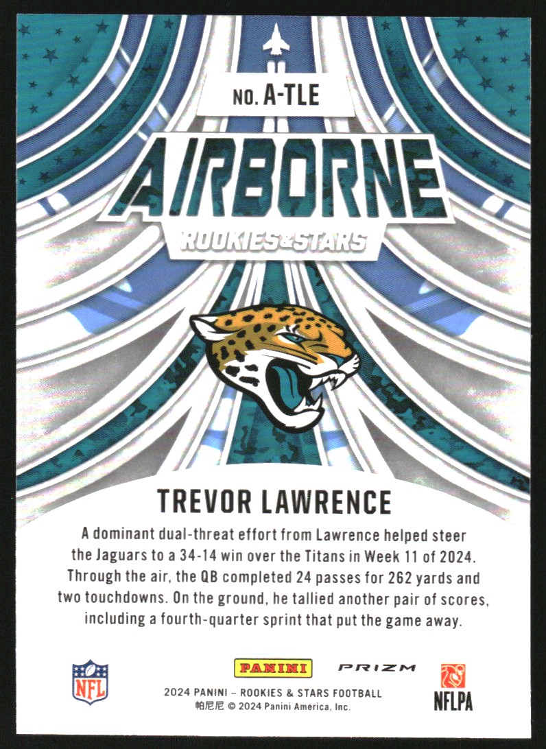 2024 Rookies and Stars Airborne Longevity #11 Trevor Lawrence