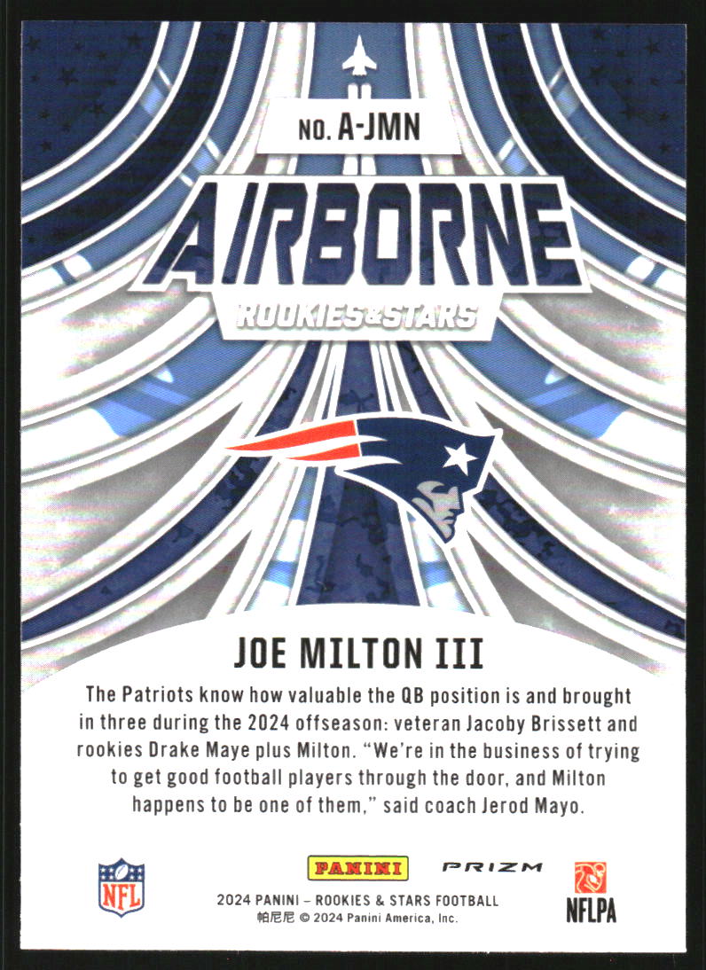 2024 Rookies and Stars Airborne Longevity #27 Joe Milton III