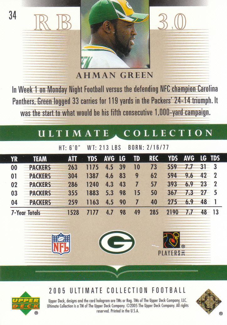 Tarjetas "conjunto principal" de fútbol americano Ultimate Collection 2005 (mazo superior) #2 a #289 - Imagen 59 de 301