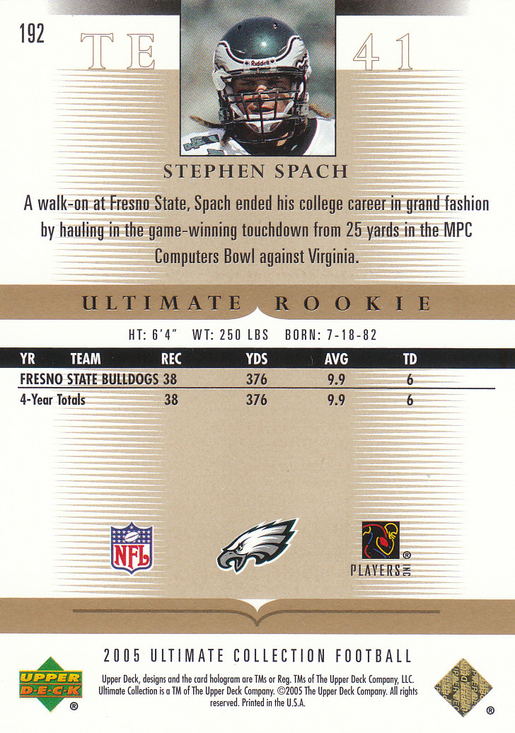 Tarjetas "conjunto principal" de fútbol americano Ultimate Collection 2005 (mazo superior) #2 a #289 - Imagen 251 de 301