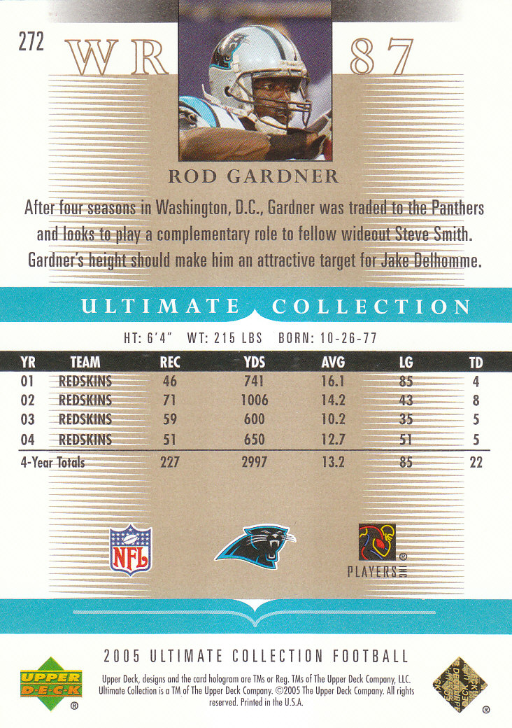 Tarjetas "conjunto principal" de fútbol americano Ultimate Collection 2005 (mazo superior) #2 a #289 - Imagen 273 de 301