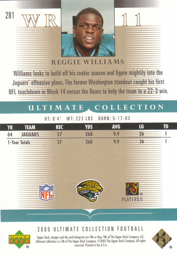 Tarjetas "conjunto principal" de fútbol americano Ultimate Collection 2005 (mazo superior) #2 a #289 - Imagen 289 de 301