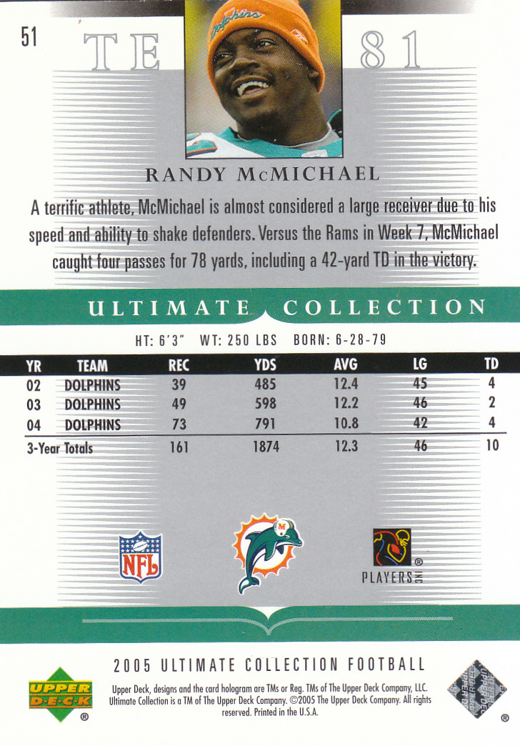 2005 Ultimate Collection (Upper Deck) Football "Parallel and Jersey" Cards - Picture 9 of 19