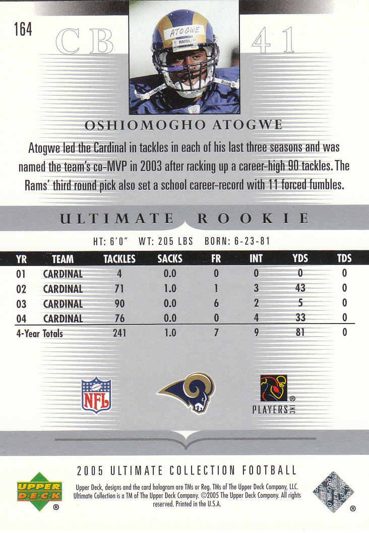 2005 Ultimate Collection (Upper Deck) Football "Parallel and Jersey" Cards - Picture 13 of 19