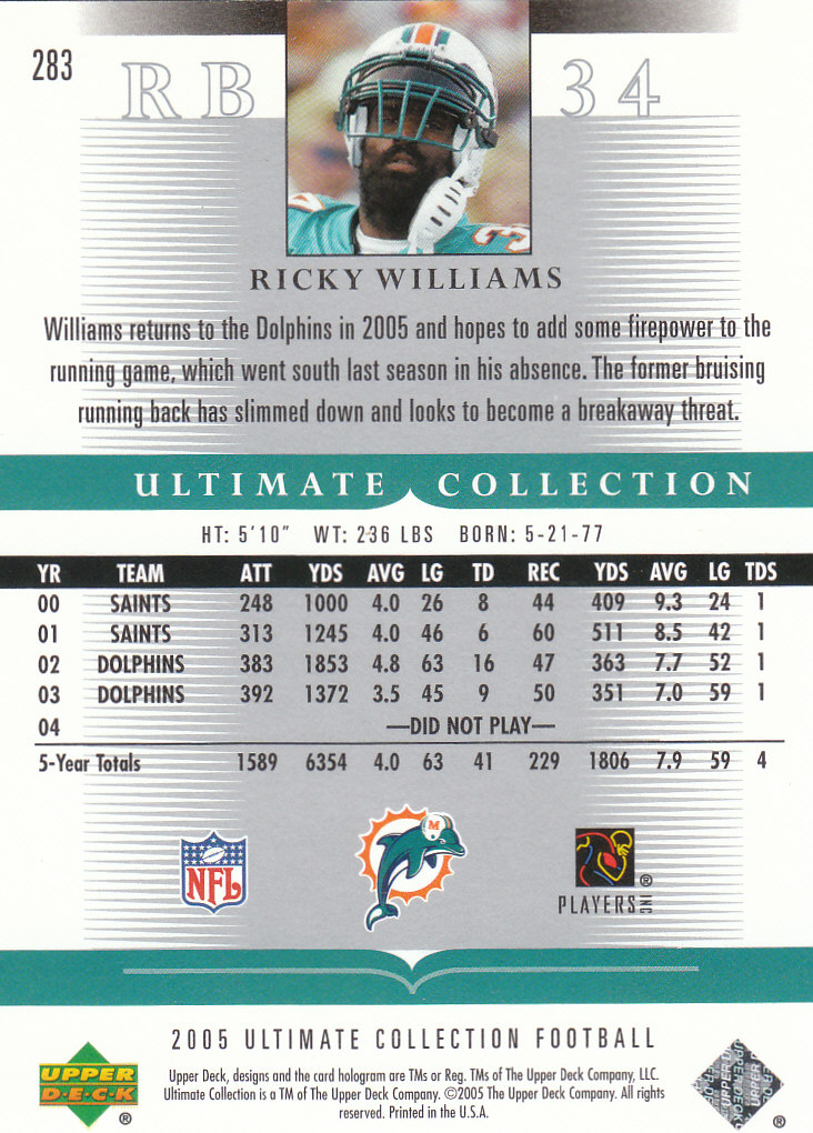 2005 Ultimate Collection (Upper Deck) Football "Parallel and Jersey" Cards - Picture 17 of 19