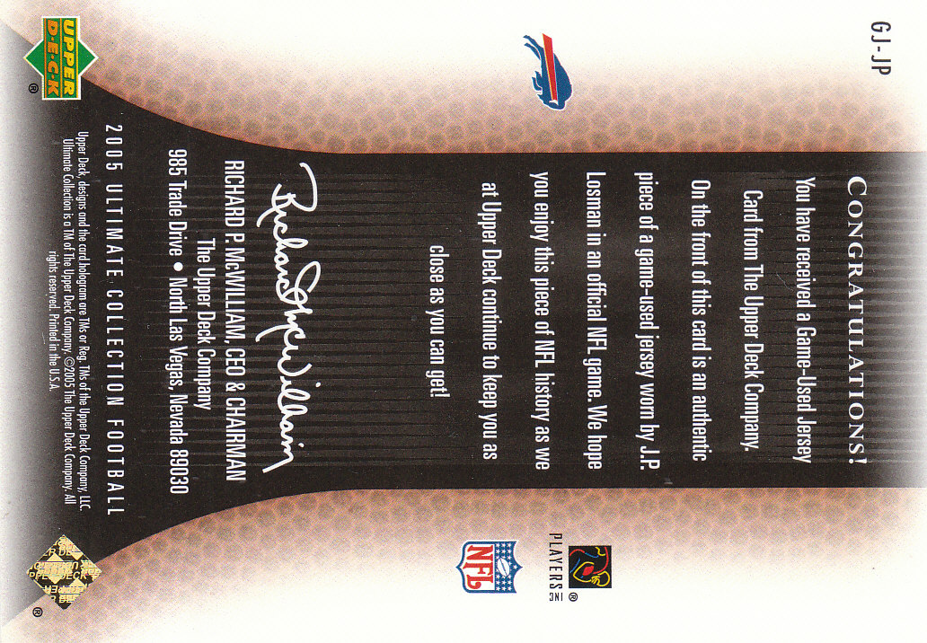 2005 Ultimate Collection (Upper Deck) Football "Parallel and Jersey" Cards - Picture 3 of 19