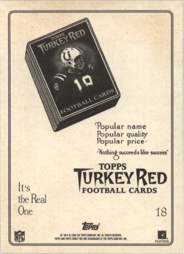 2005 Topps Turkey Red #18B Peyton Manning Ad Back back image
