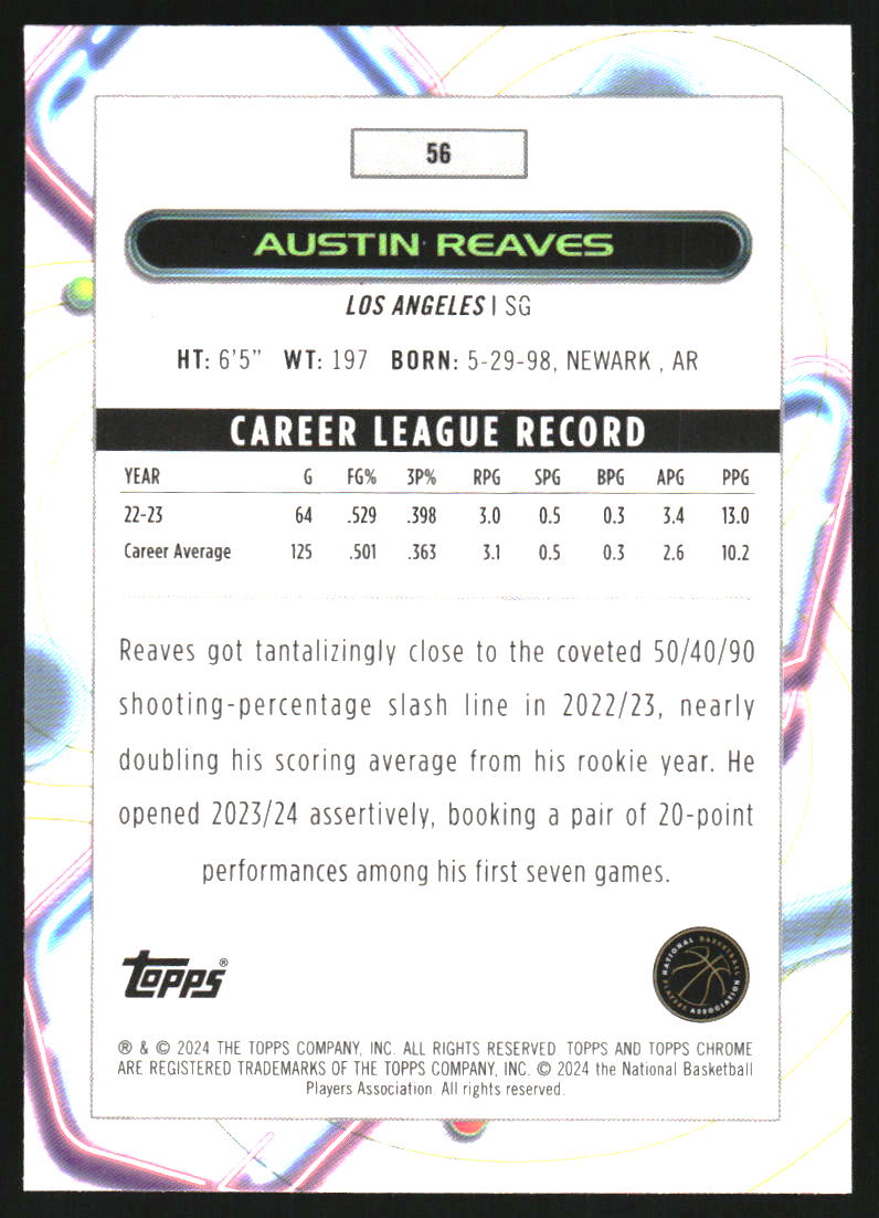 2023-24 Topps Cosmic Chrome Nucleus Refractors #56 Austin Reaves