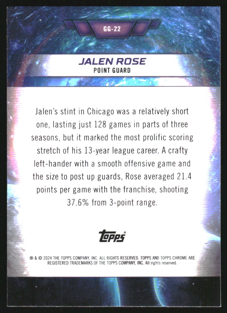2023-24 Topps Cosmic Chrome Galaxy Greats #GG22 Jalen Rose