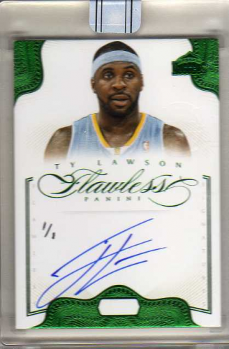2015-16 Panini Replay 12/13 Flawless Emerald Autograph #30 Ty Lawson Serial #1/1