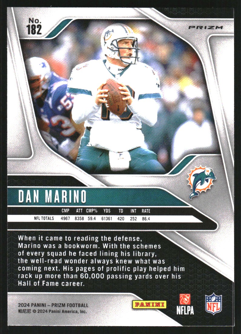 2024 Panini Prizm Prizms Green Wave #182 Dan Marino