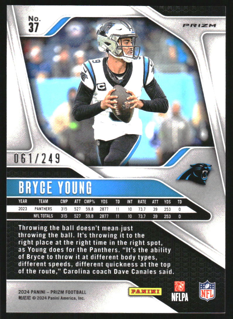 2024 Panini Prizm Prizms Orange #37 Bryce Young /249