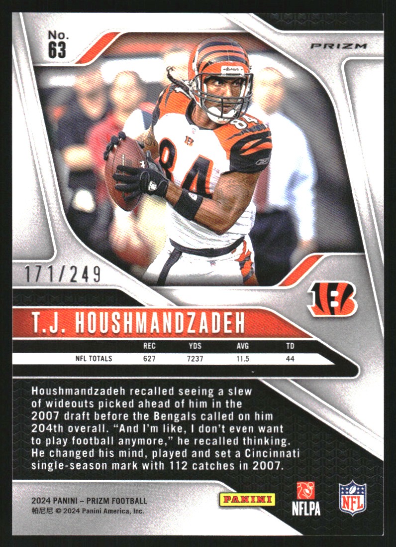 2024 Panini Prizm Prizms Orange #63 T.J. Houshmandzadeh