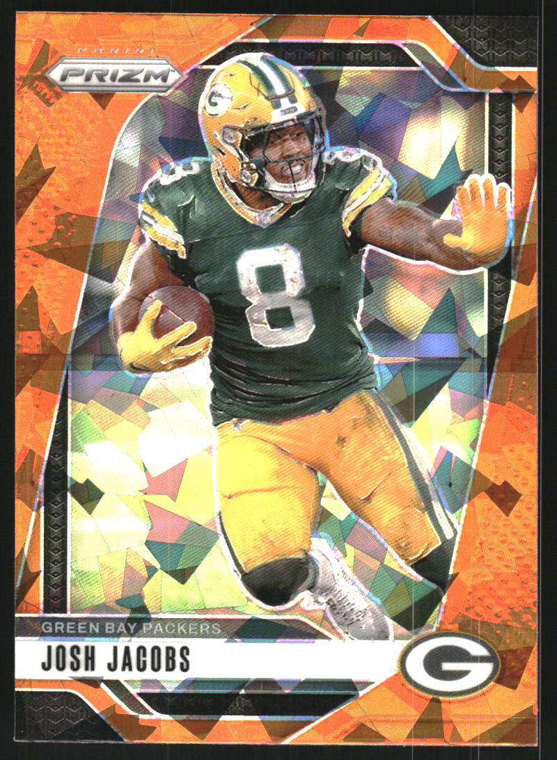 2024 Panini Prizm Prizms Orange Ice #102 Josh Jacobs