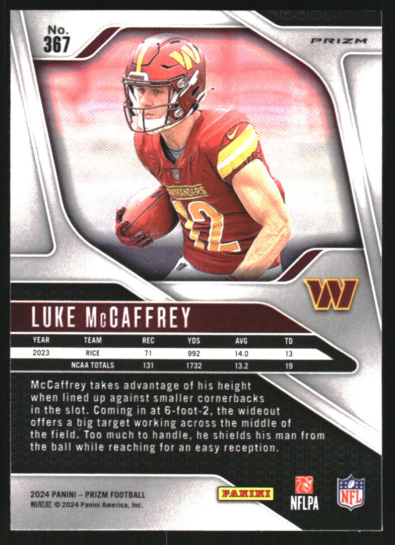 2024 Panini Prizm Prizms Green #367 Luke McCaffrey