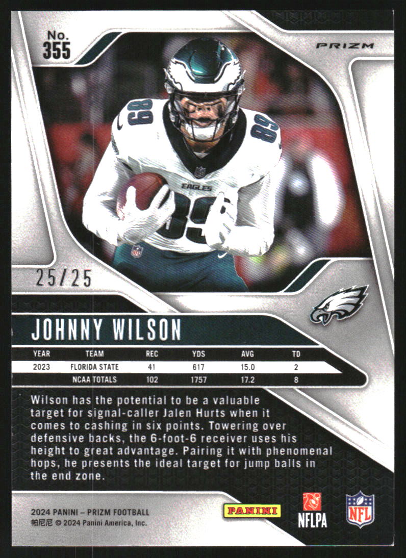 2024 Panini Prizm Prizms Navy Camo #355 Johnny Wilson /25
