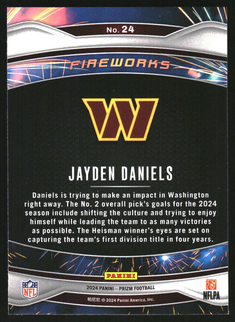 2024 Panini Prizm Fireworks #24 Jayden Daniels