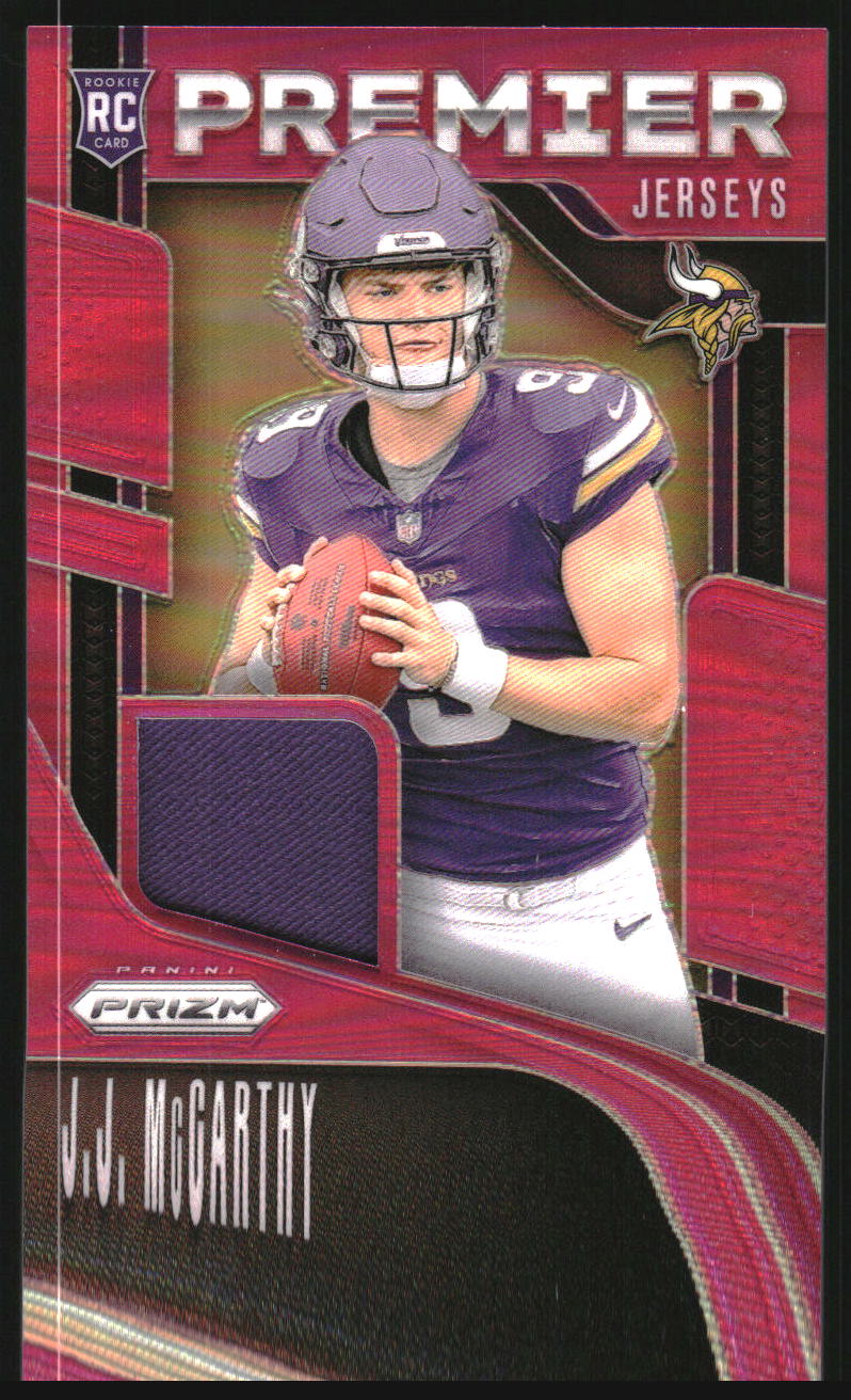 2024 Panini Prizm Premier Jerseys Pink #8 JJ McCarthy