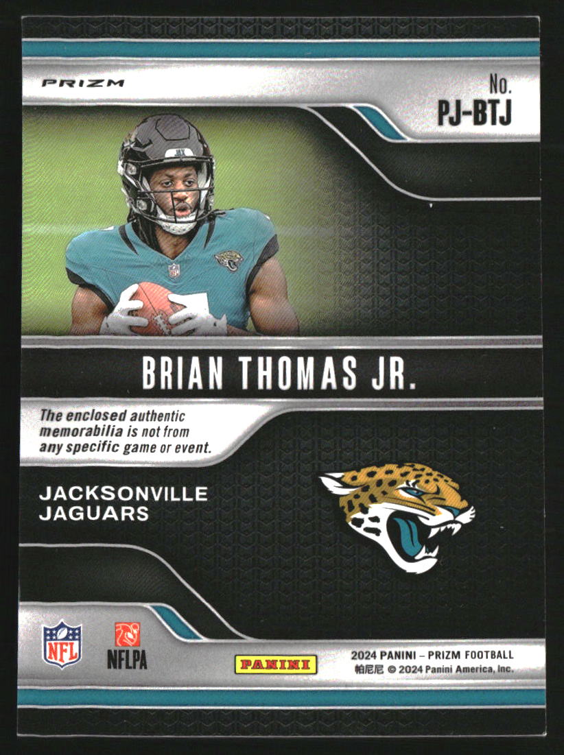 2024 Panini Prizm Premier Jerseys Pink #13 Brian Thomas Jr.
