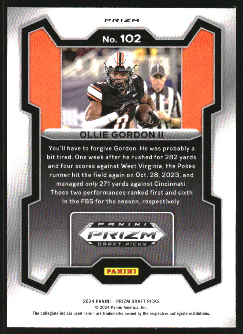 2024 Panini Prizm Draft Picks Prizms Ruby Wave #102 Ollie Gordon II