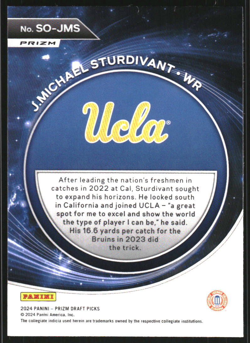 2024 Panini Prizm Draft Picks Student Orientation Red Ice #6 J.Michael Sturdivant