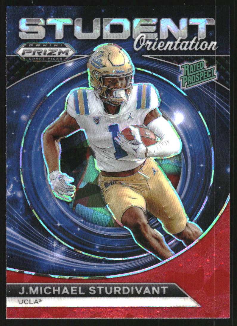 2024 Panini Prizm Draft Picks Student Orientation Red Ice #6 J.Michael Sturdivant