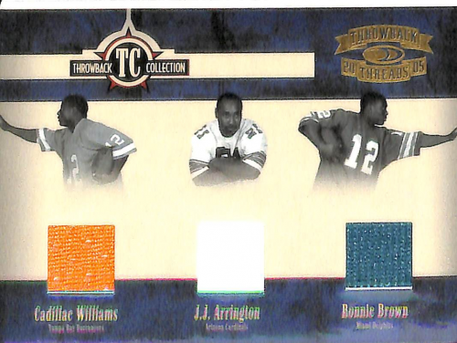 2005 Throwback Threads Throwback Collection Material #18 Cadillac Williams/J.J. Arrington/Ronnie Brown
