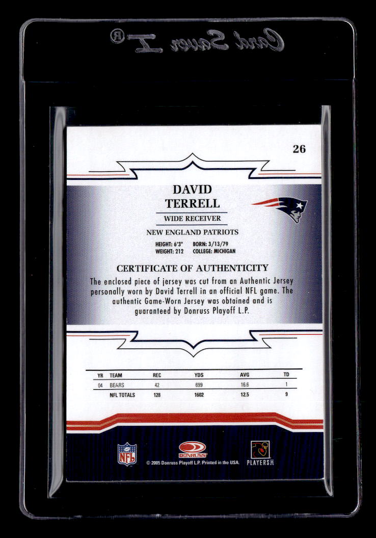 2005 Throwback Threads Jerseys #26 David Terrell - NM-MT