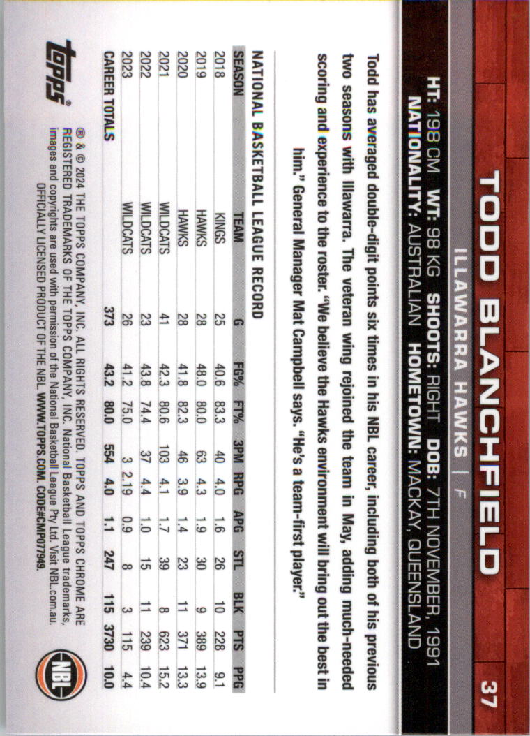 2023-24 Topps Chrome NBL Basketball Card Pick (Base) - Picture 75 of 201