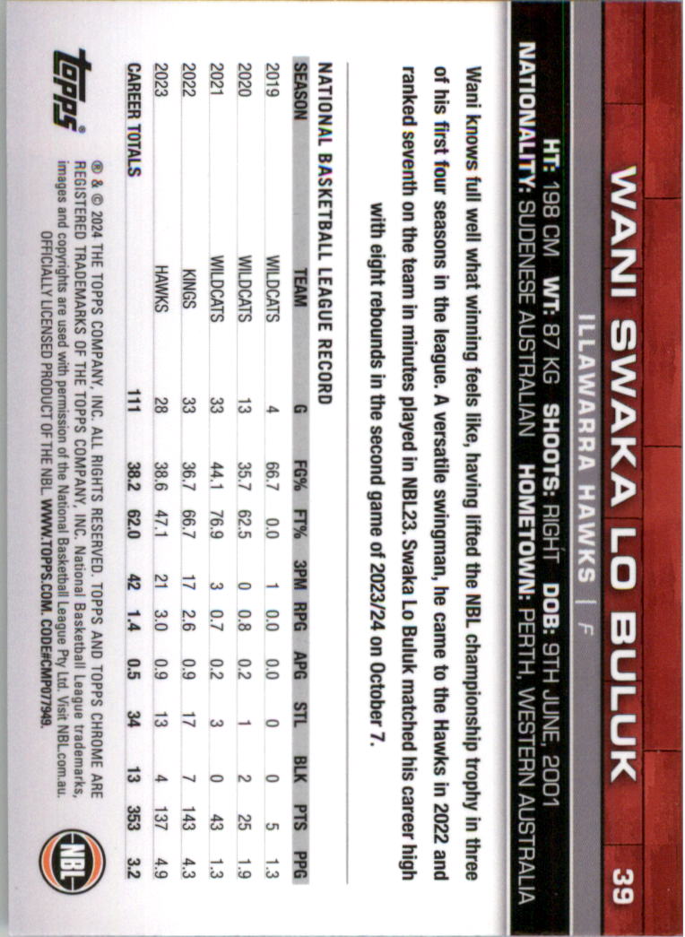 2023-24 Topps Chrome NBL Basketball Card Pick (Base) - Picture 79 of 201