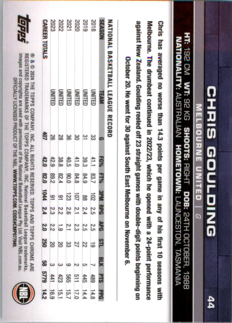 2023-24 Topps Chrome NBL Basketball Card Pick (Base) - Picture 89 of 201
