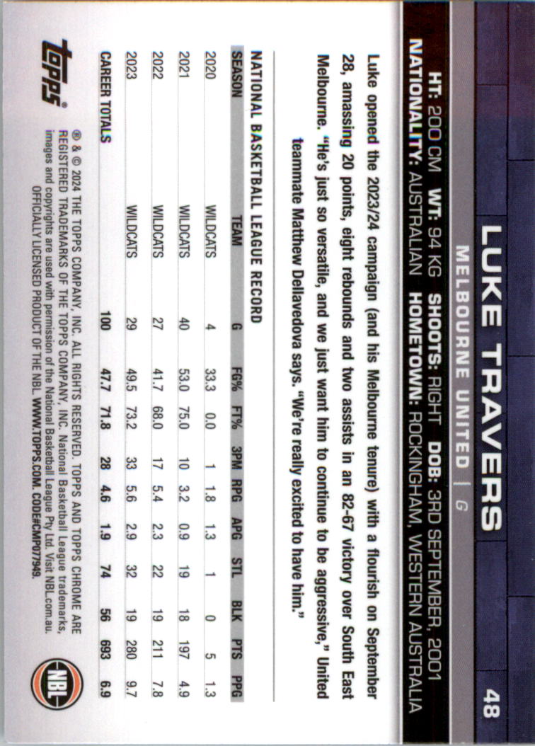 2023-24 Topps Chrome NBL Basketball Card Pick (Base) - Picture 97 of 201
