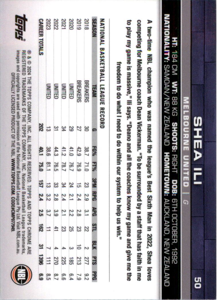 2023-24 Topps Chrome NBL Basketball Card Pick (Base) - Picture 101 of 201