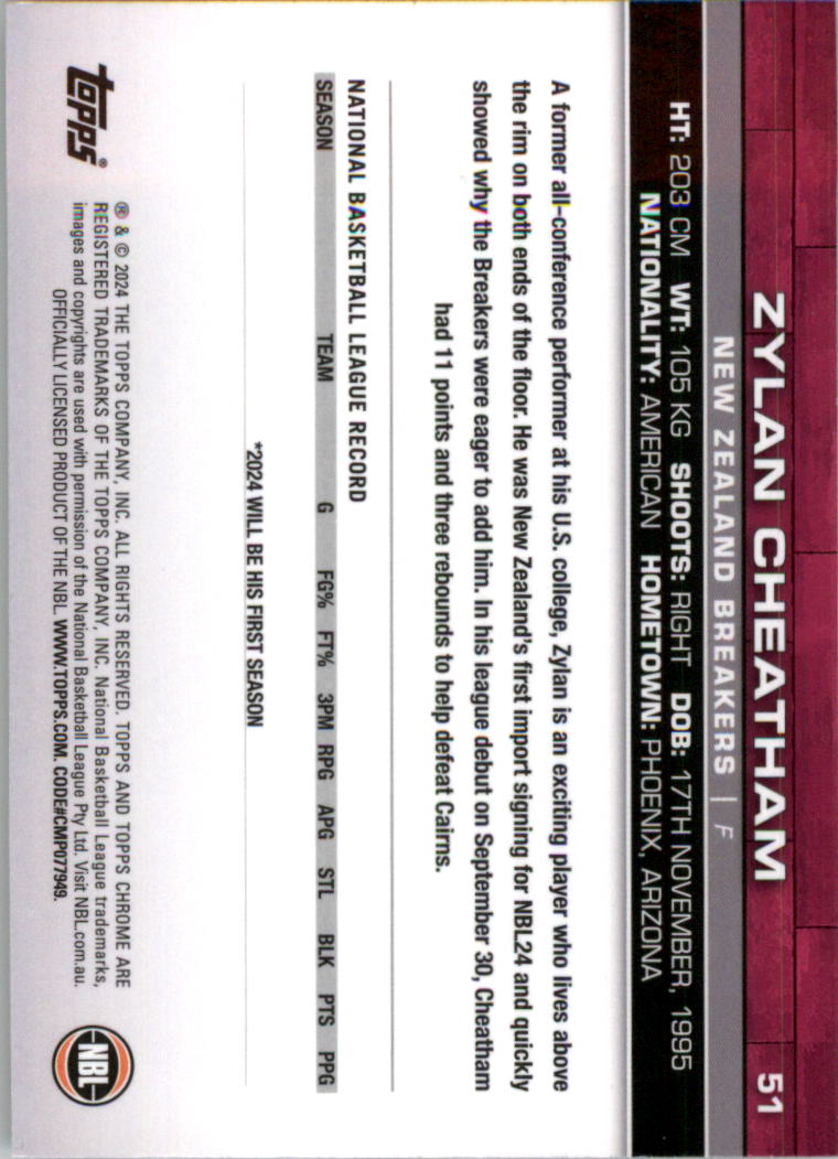 2023-24 Topps Chrome NBL Basketball Card Pick (Base) - Picture 103 of 201