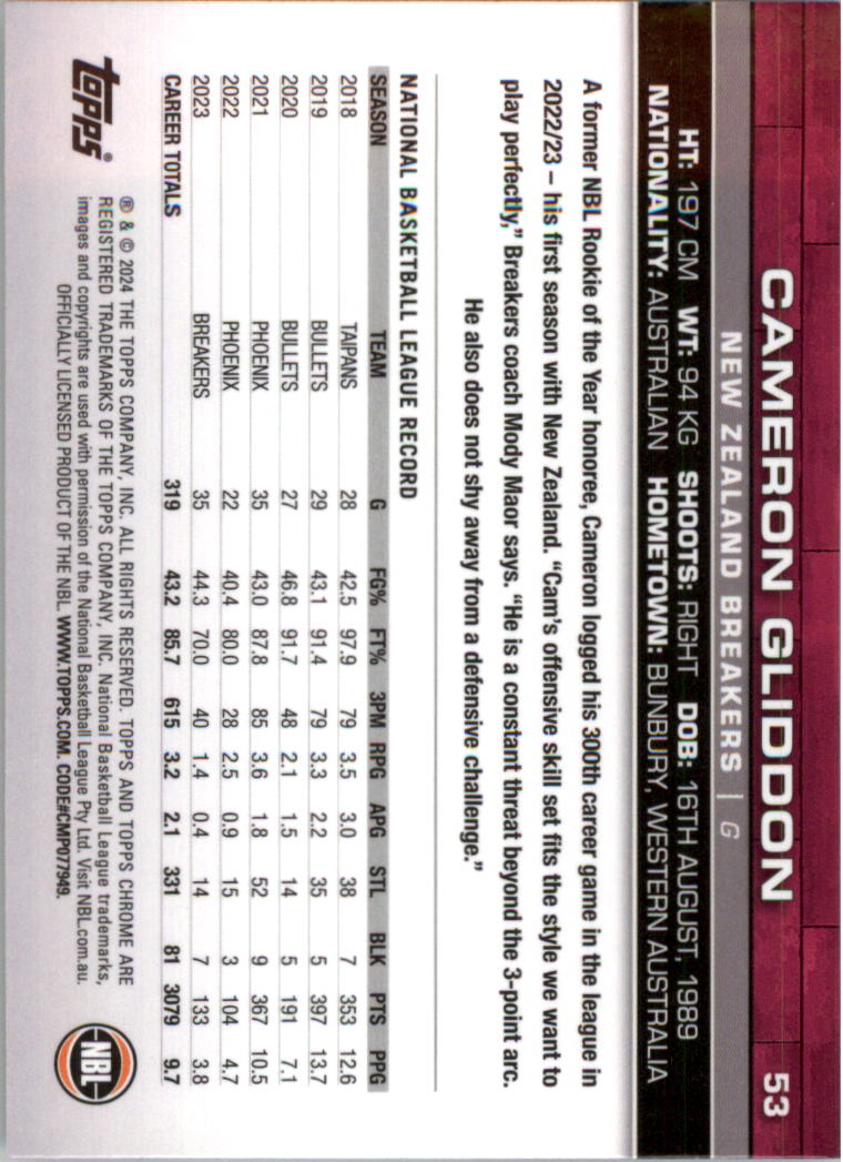 2023-24 Topps Chrome NBL Basketball Card Pick (Base) - Picture 107 of 201