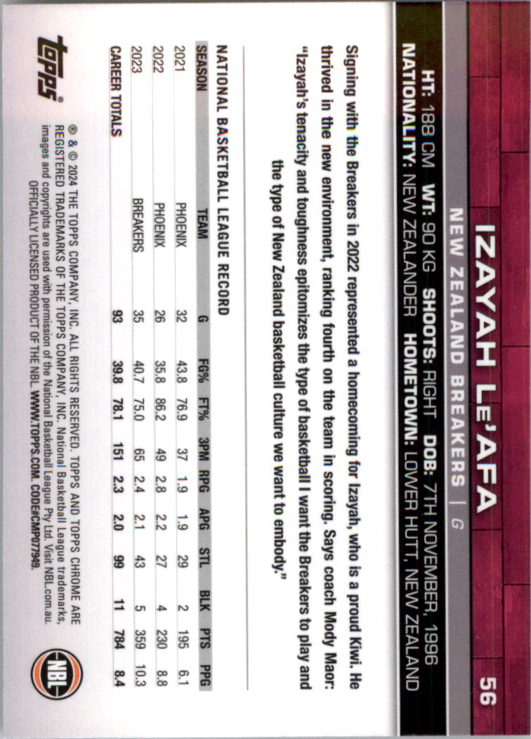 2023-24 Topps Chrome NBL Basketball Card Pick (Base) - Picture 113 of 201