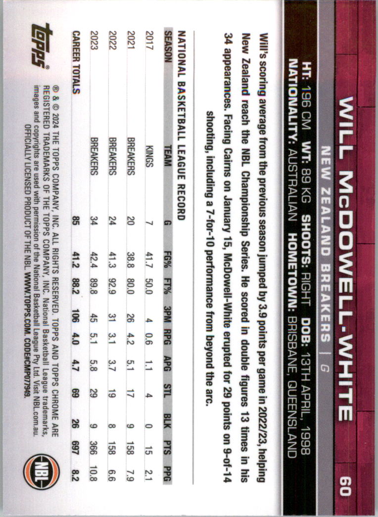 2023-24 Topps Chrome NBL Basketball Card Pick (Base) - Picture 121 of 201