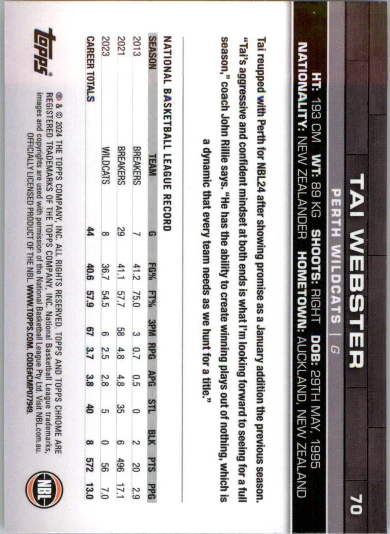 2023-24 Topps Chrome NBL Basketball Card Pick (Base) - Picture 141 of 201