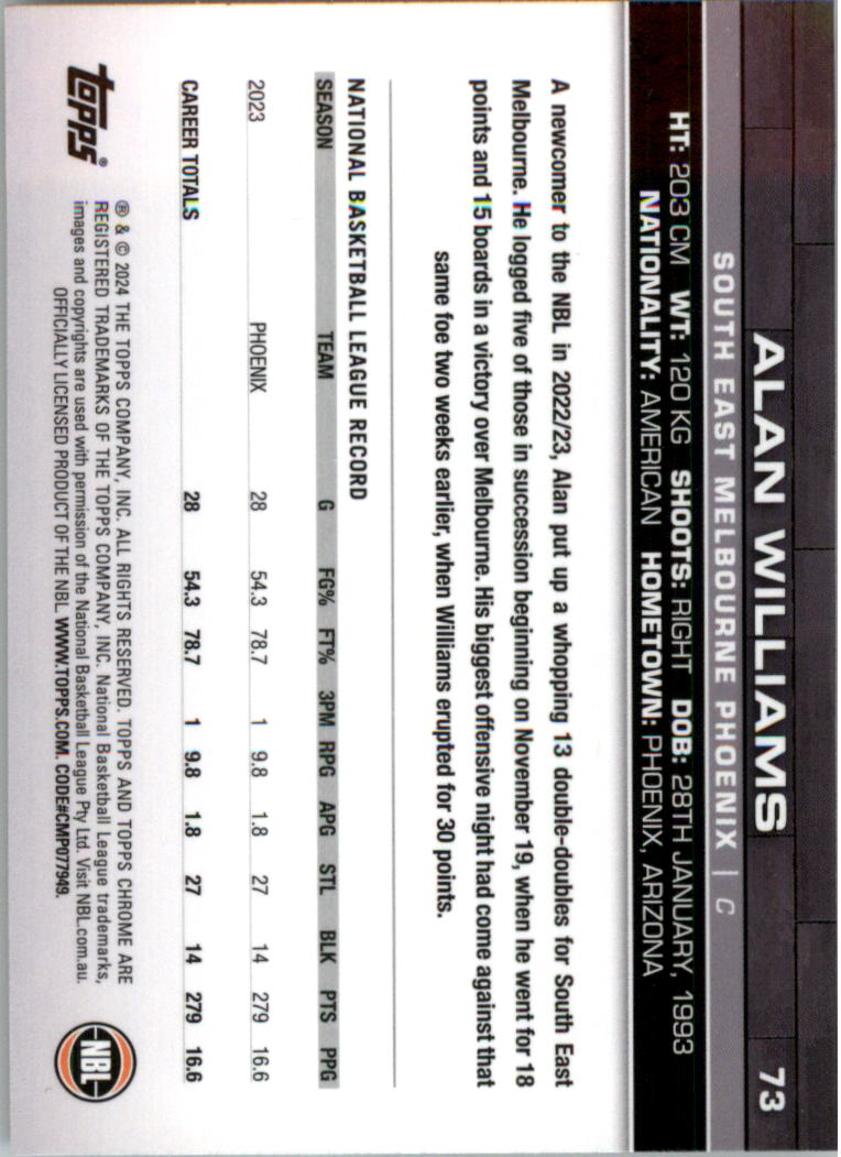 2023-24 Topps Chrome NBL Basketball Card Pick (Base) - Picture 147 of 201