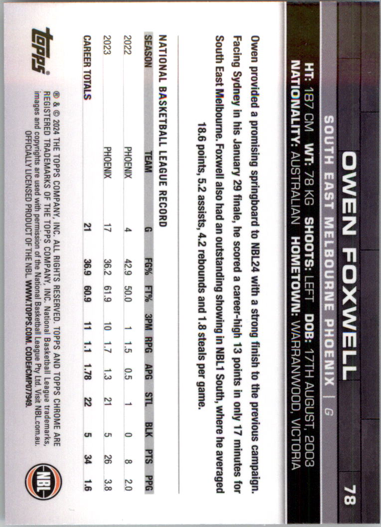 2023-24 Topps Chrome NBL Basketball Card Pick (Base) - Picture 157 of 201