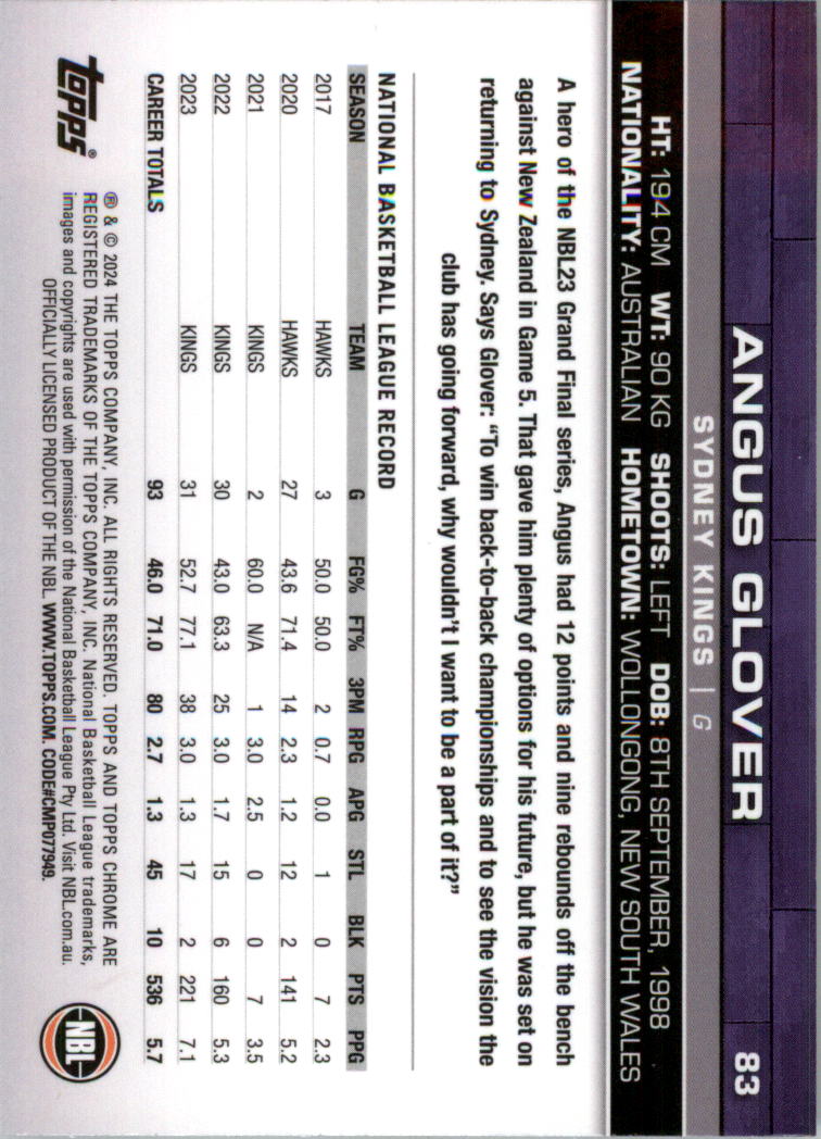 2023-24 Topps Chrome NBL Basketball Card Pick (Base) - Picture 167 of 201
