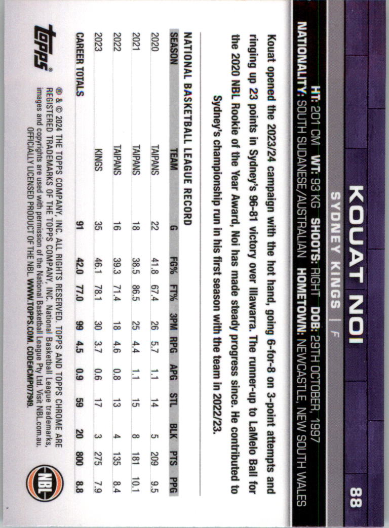 2023-24 Topps Chrome NBL Basketball Card Pick (Base) - Picture 177 of 201