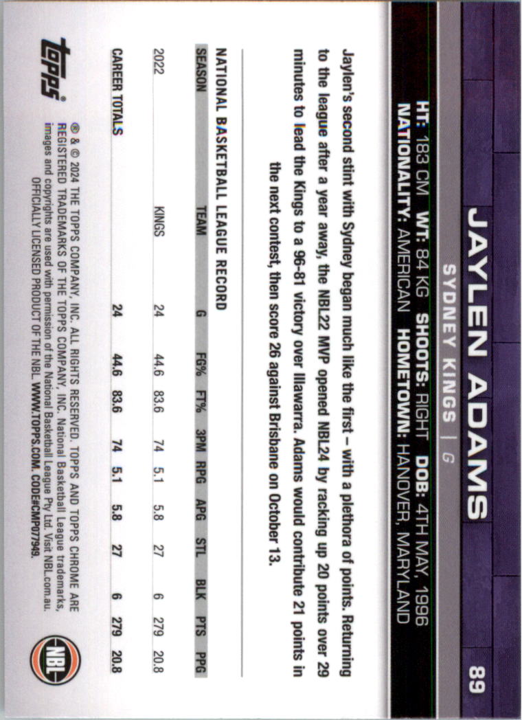 2023-24 Topps Chrome NBL Basketball Card Pick (Base) - Picture 179 of 201
