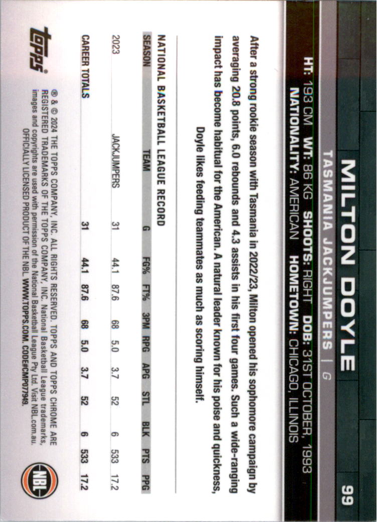 2023-24 Topps Chrome NBL Basketball Card Pick (Base) - Picture 199 of 201