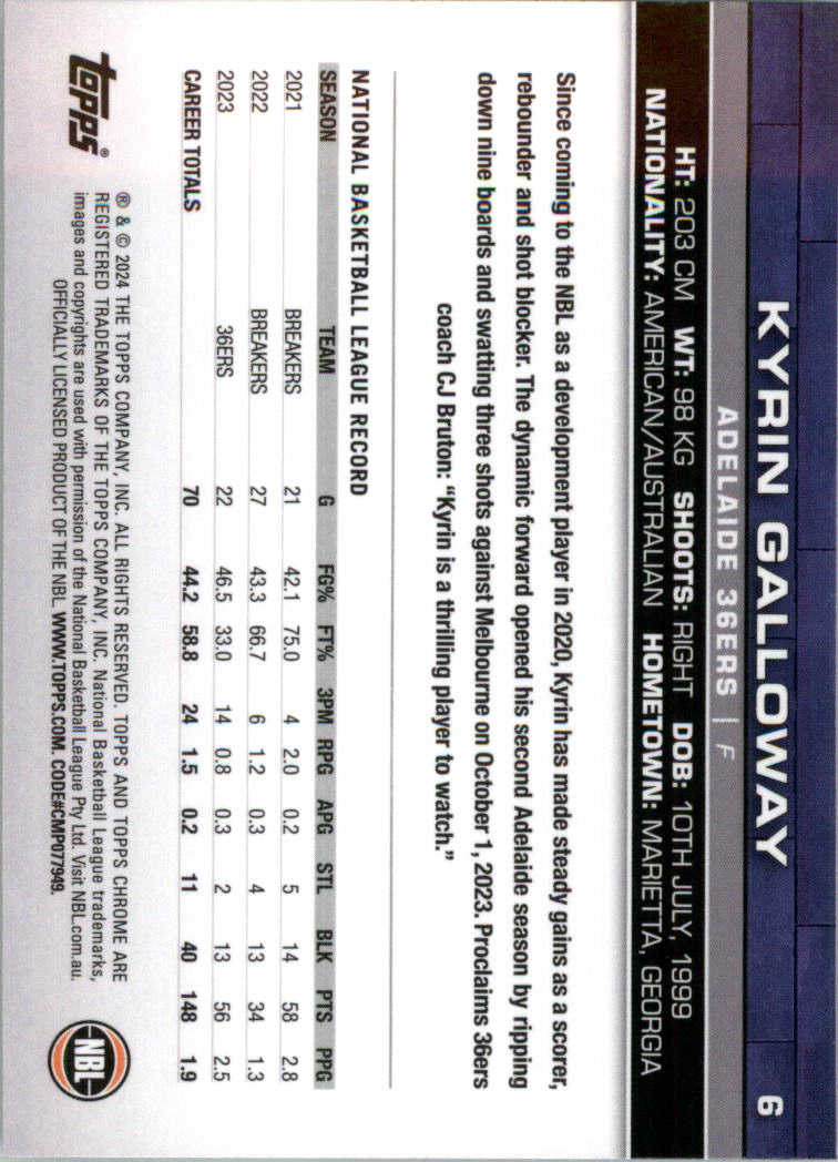 2023-24 Topps Chrome NBL Basketball Card Pick (Base) - Picture 13 of 201