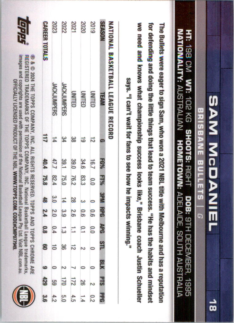 2023-24 Topps Chrome NBL Basketball Card Pick (Base) - Picture 37 of 201