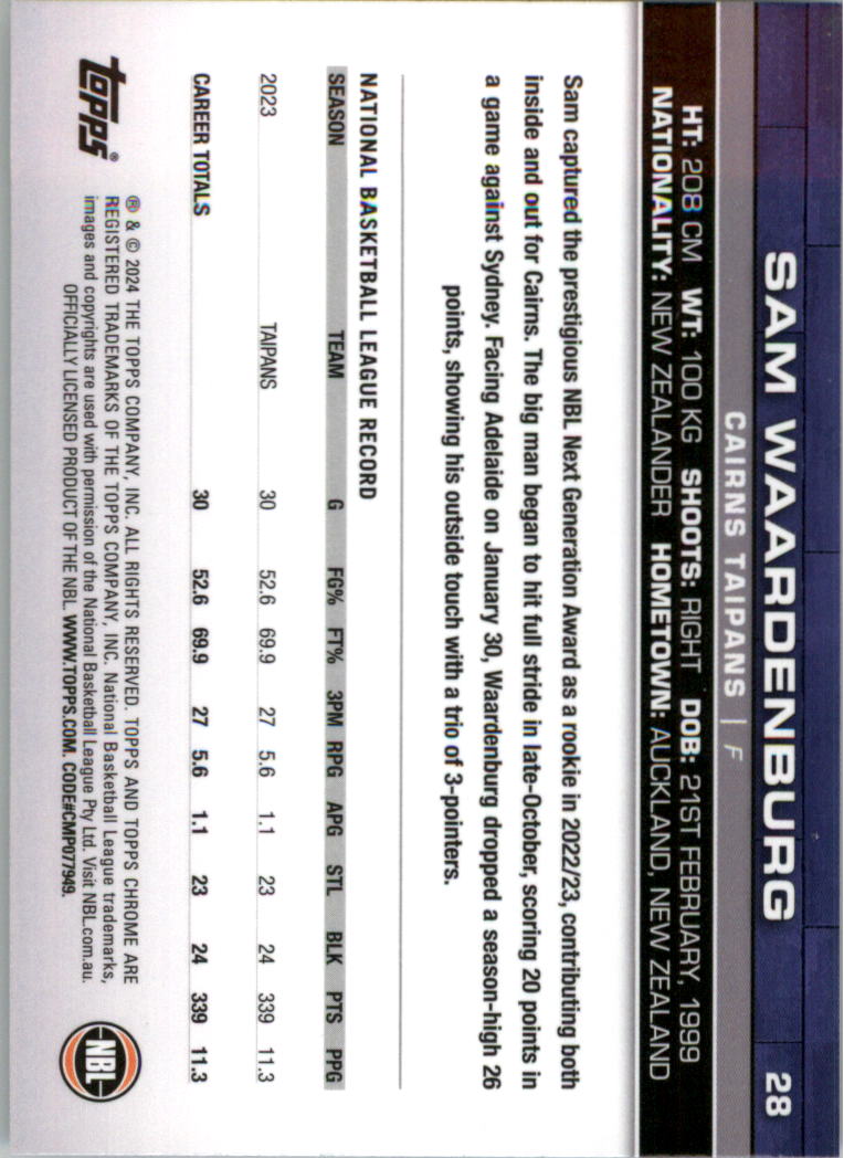 2023-24 Topps Chrome NBL Basketball Card Pick (Base) - Picture 57 of 201