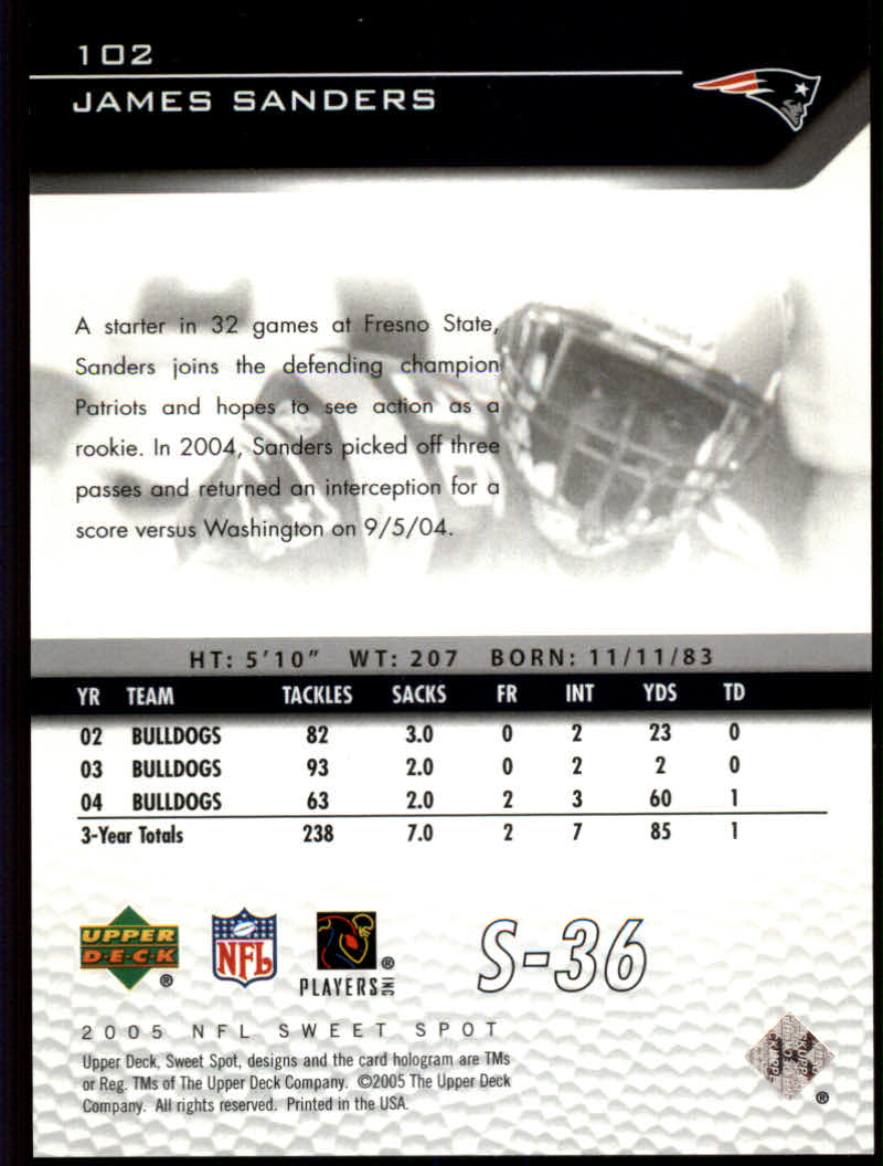 2005 Sweet Spot (Upper Deck) Football "Main Set" Cards #1 to #301 - Picture 195 of 227